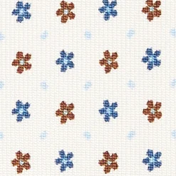 White Sartorial 7 Cm Silk Tie - Small Flower Pattern