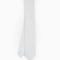 White Sartorial 7 Cm Silk Tie - Small Flower Pattern