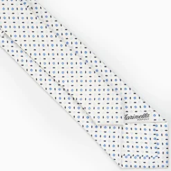 White Sartorial 7 Cm Silk Tie - Small Flower Pattern