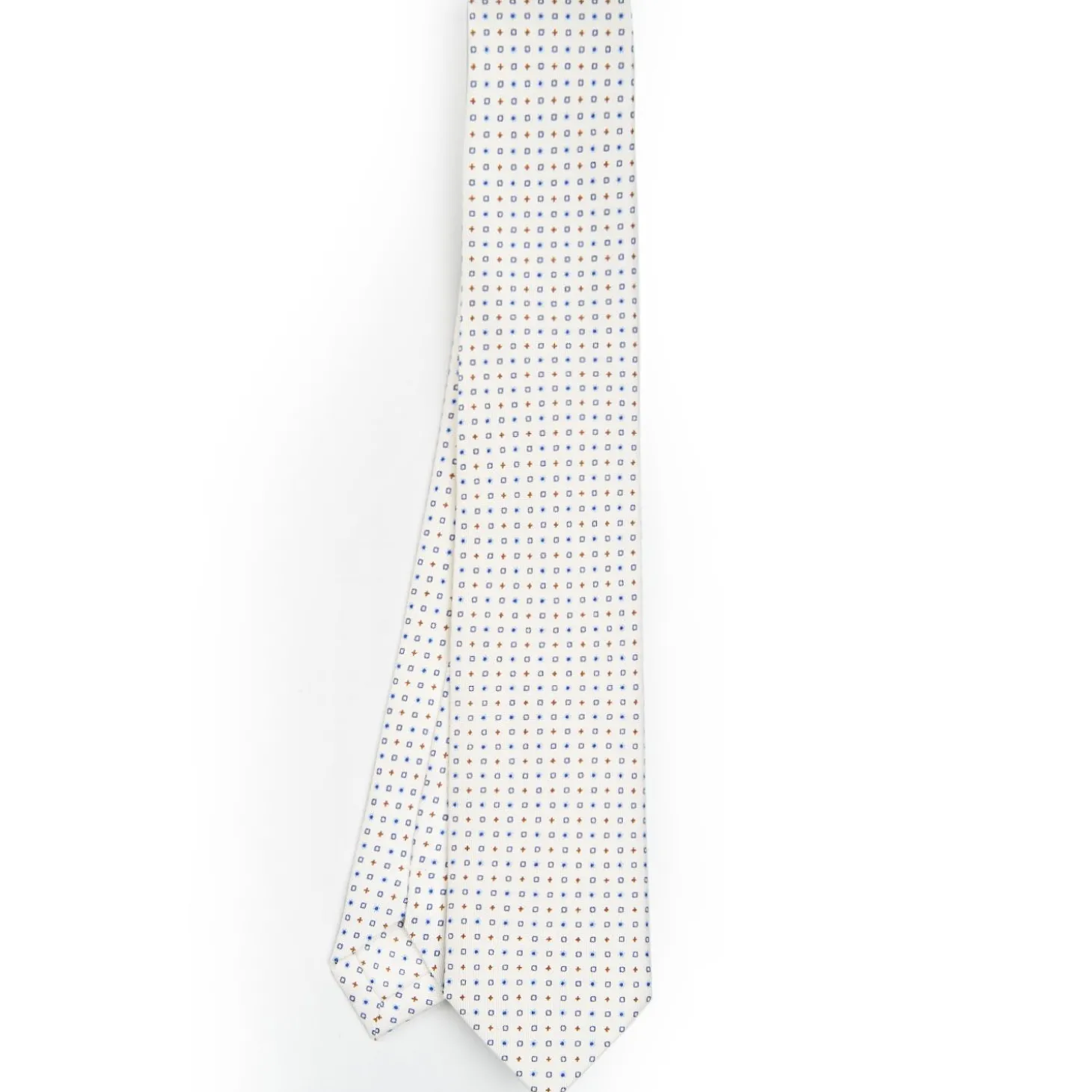 White Sartorial 7 Cm Silk Tie - Small Flower Pattern