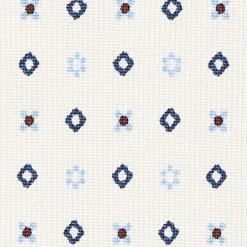 White Sartorial 7 Cm Silk Tie - Small Flower Pattern