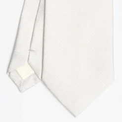 White Sartorial Jacquard Silk Tie - Solid Colours