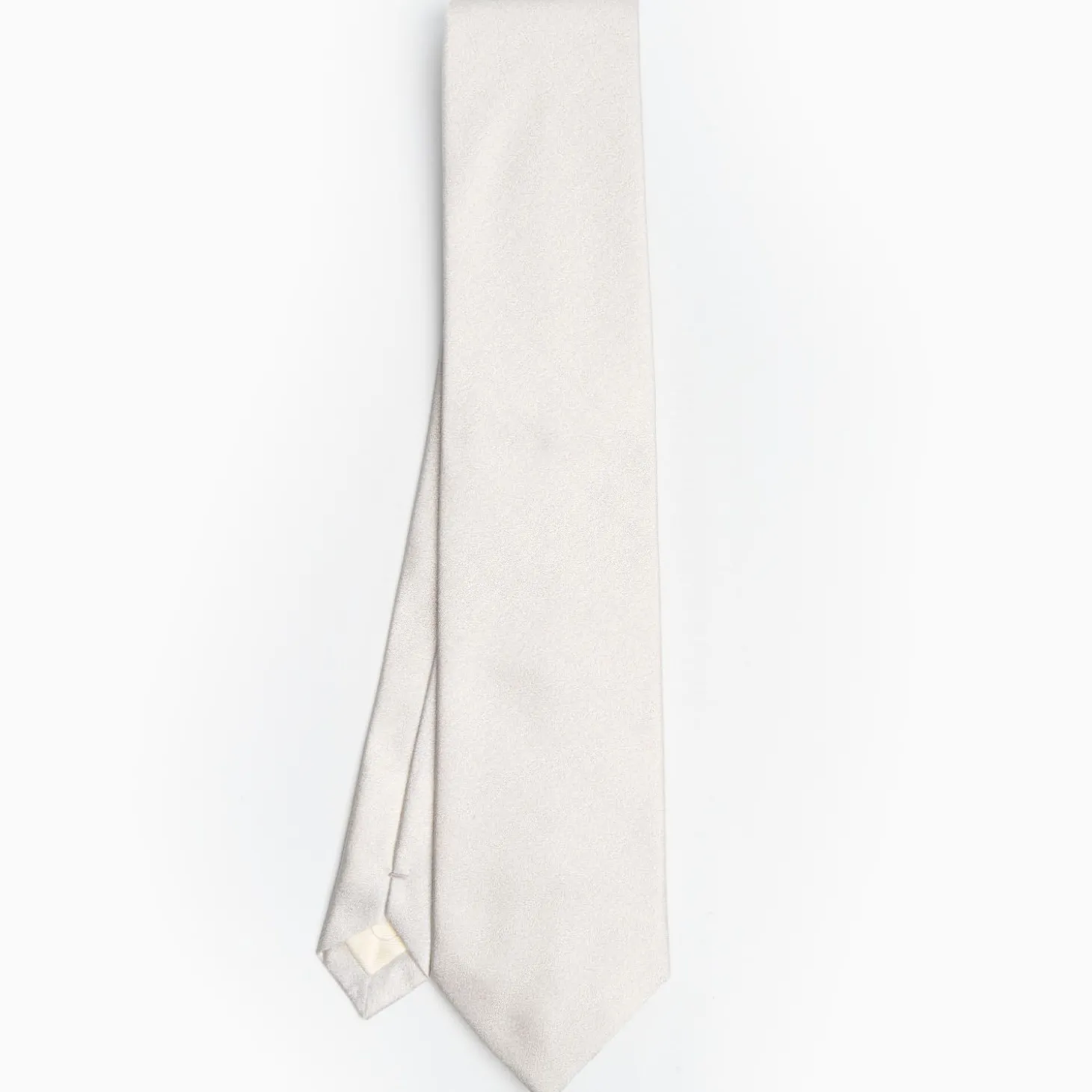 White Sartorial Jacquard Silk Tie - Solid Colours