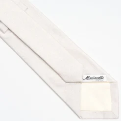White Sartorial Jacquard Silk Tie - Solid Colours