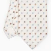 White Sartorial Jacquard Silk Tie - Small Flower Designs