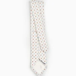 White Sartorial Jacquard Silk Tie - Small Flower Designs