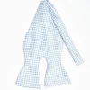 White Silk Bowtie To Self-Tie - Small Geometric Pattern