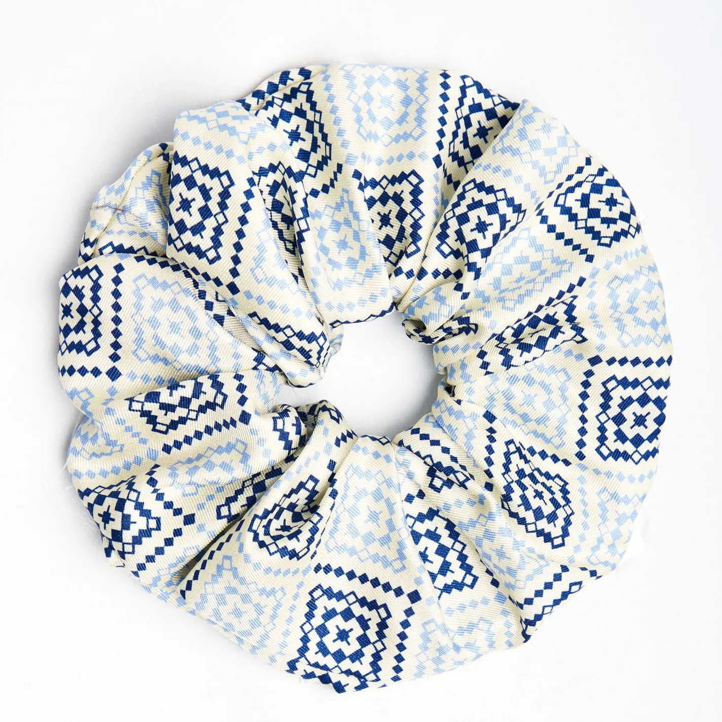 White Silk Scrunchie - Archivio Pattern
