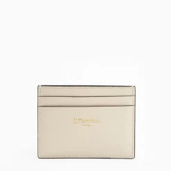 White Small Credit Card Holder In Soft Leather