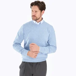 Wool And Cashmere Crewneck Sweater - Light Blue