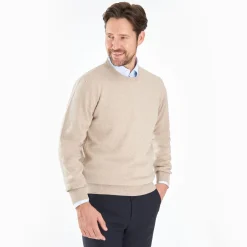 Wool And Cashmere Crewneck Sweater - Beige