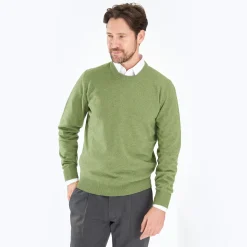 Wool And Cashmere Crewneck Sweater - Light Green
