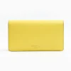 Yellow Big Wallet In Soft Leather