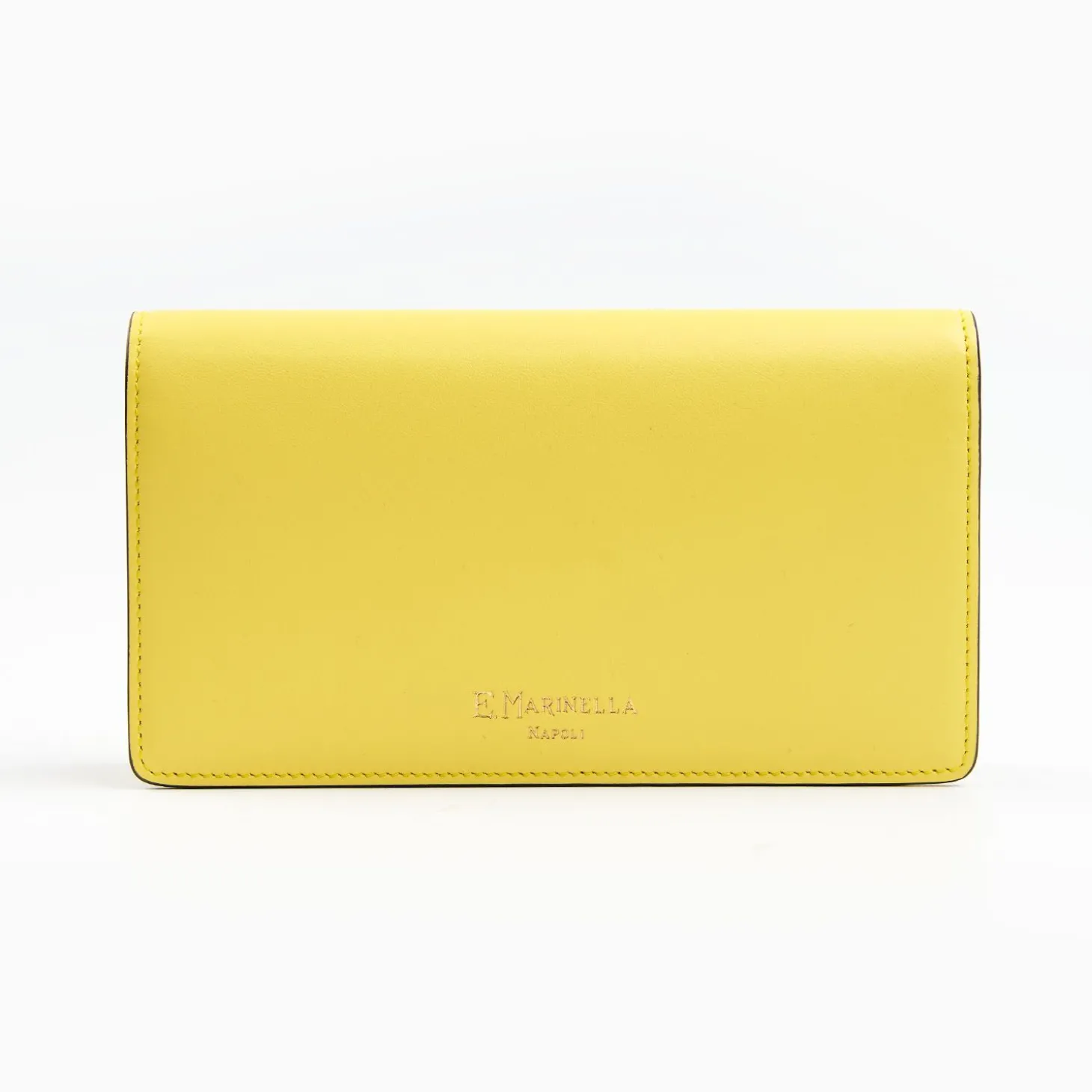Yellow Big Wallet In Soft Leather