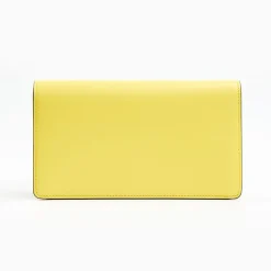 Yellow Big Wallet In Soft Leather