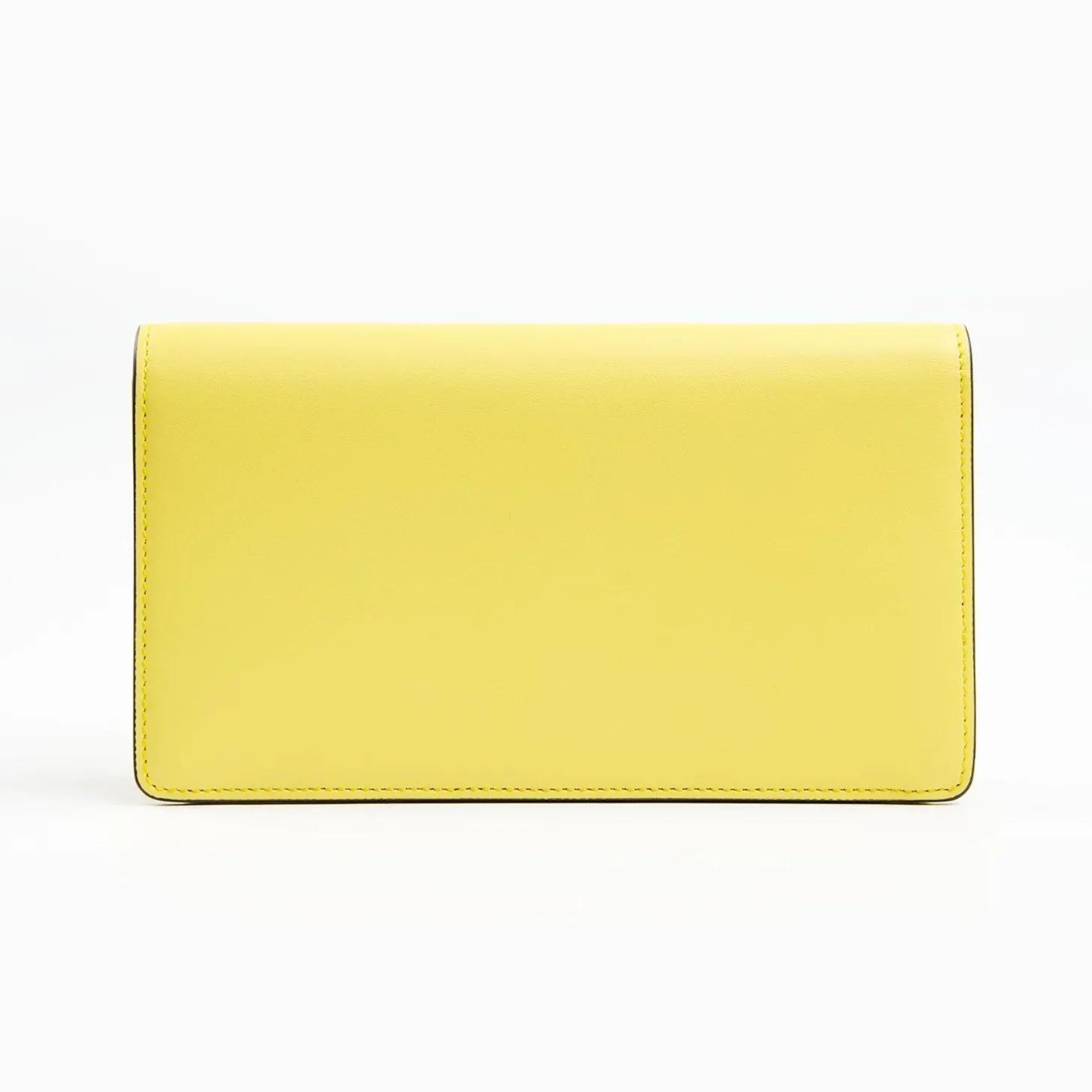 Yellow Big Wallet In Soft Leather