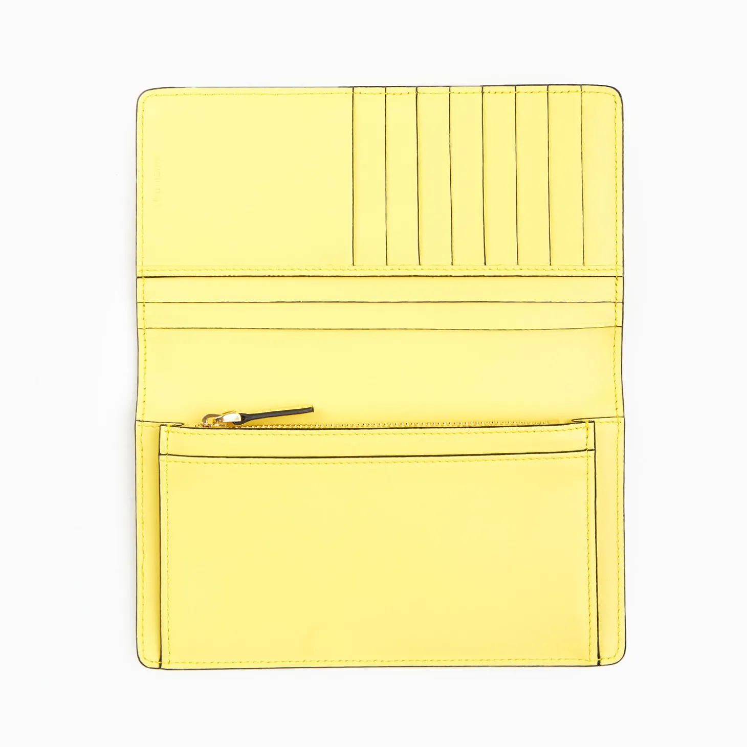 Yellow Big Wallet In Soft Leather