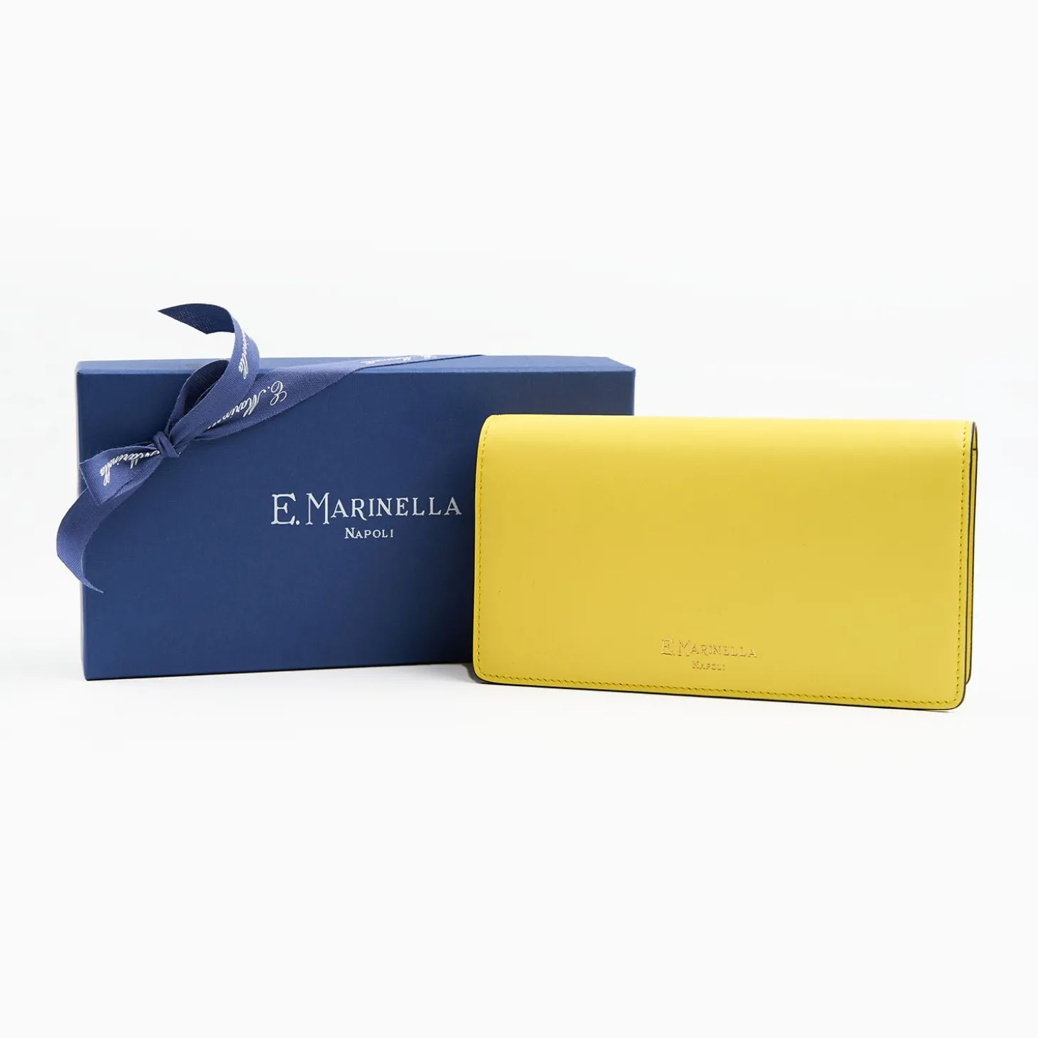 Yellow Big Wallet In Soft Leather