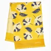 Yellow Double Silk Scarf - Floral Pattern
