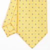 Yellow Extra Long Sartorial Silk Tie Small Flower Pattern