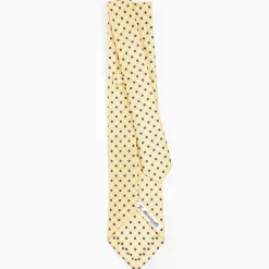 Yellow 9 Fold Sartorial Silk Tie Small Flower Pattern