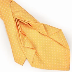 Yellow 9 Fold Sartorial Silk Tie Small Flower Pattern