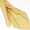 Yellow 7 Fold Sartorial Silk Tie - Small Flower Pattern