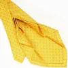 Yellow 7 Fold Sartorial Silk Tie - Small Flower Pattern