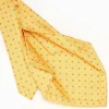 Yellow 5 Fold Sartorial Silk Tie - Small Flower Pattern