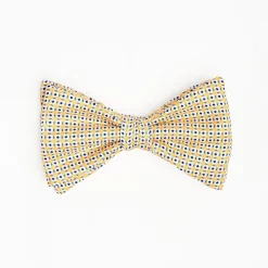 Yellow Pre-Knotted Bowtie - Small Geometric Pattern