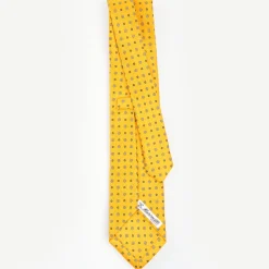Yellow Sartorial Classic Silk Tie - Small Flower Pattern