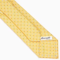 Yellow Sartorial Classic Silk Tie - Small Flower Pattern