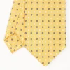 Yellow Sartorial Classic Silk Tie - Small Flower Pattern