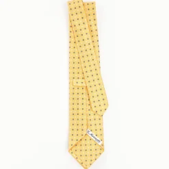 Yellow Sartorial Classic Silk Tie - Small Flower Pattern