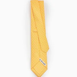 Yellow Sartorial Classic Silk Tie - Small Flower Pattern