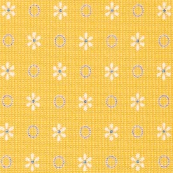 Yellow Sartorial Classic Silk Tie - Small Flower Pattern