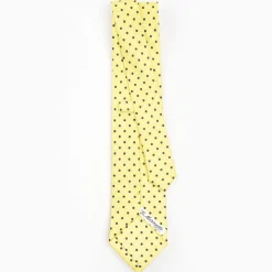 Yellow Sartorial Classic Silk Tie - Small Flower Pattern