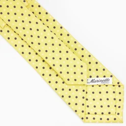 Yellow Sartorial Classic Silk Tie - Small Flower Pattern