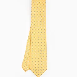 Yellow Sartorial Classic Silk Tie - Small Flower Designs