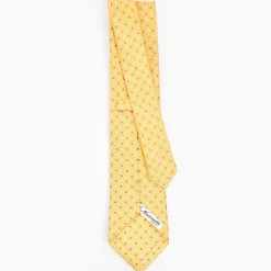 Yellow Sartorial Classic Silk Tie - Small Flower Designs