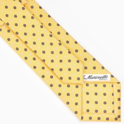 Yellow Sartorial Classic Silk Tie - Small Flower Pattern