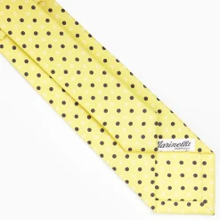 Yellow Sartorial 7 Cm Silk Tie - Small Flower Pattern