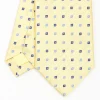 Yellow Sartorial Jacquard Silk Tie - Small Flower Designs