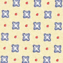 Yellow Sartorial Jacquard Silk Tie - Large Flower Pattern