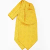 Yellow Silk Ascot Tie - Small Flower Designs