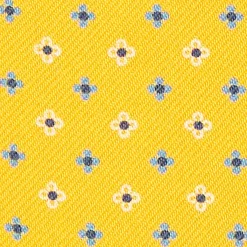 Yellow Silk Ascot Tie - Small Flower Designs