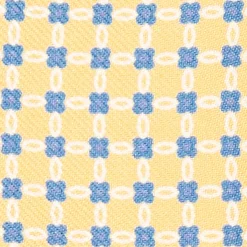 Yellow Silk Bowtie To Self-Tie - Small Flower Pattern