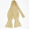 Yellow Silk Bowtie To Self-Tie - Small Flower Pattern