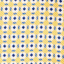 Yellow Silk Bowtie To Self-Tie - Small Flower Pattern