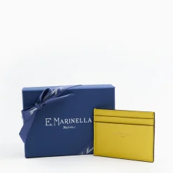 Yellow Small Credit Card Holder In Soft Leather